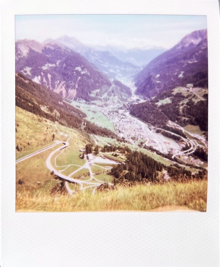 Panoramic view from into a Swiss valley.